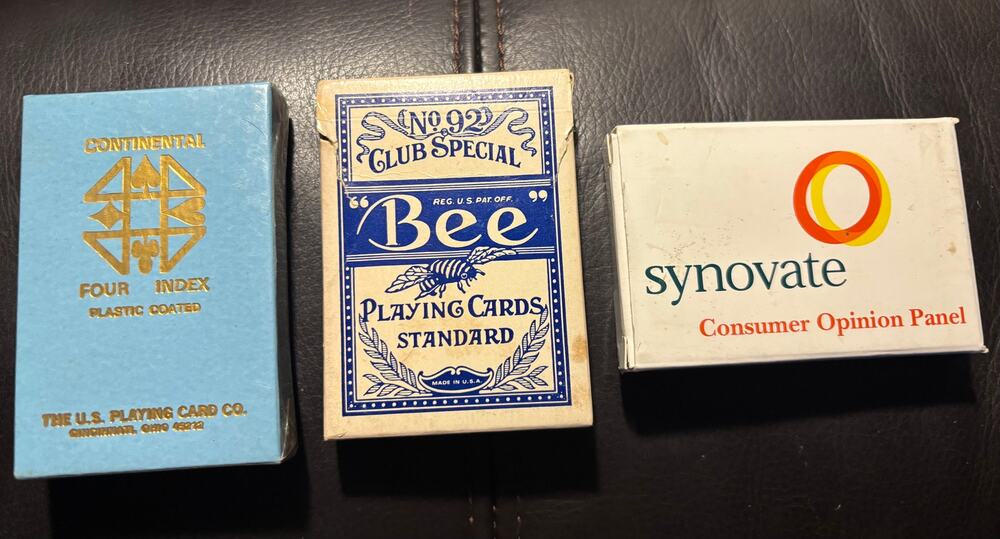 Vintage Lot Bundle 3 Playing Cards Continental Four Index Sealed Bee Club no 92